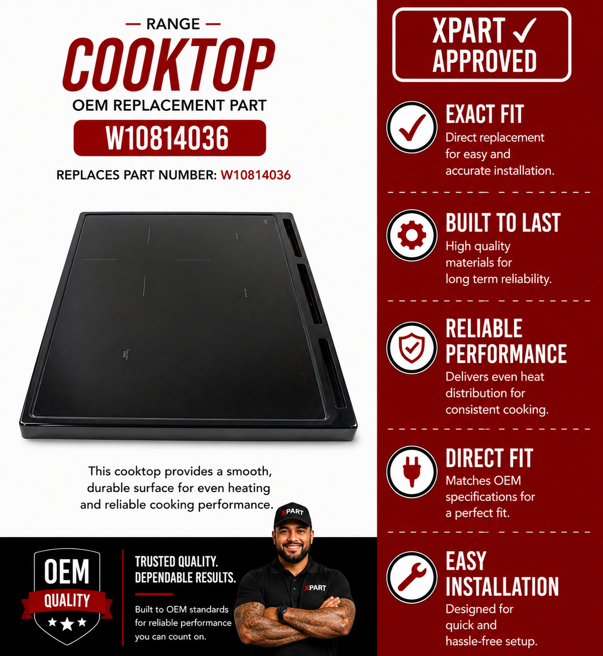 KitchenAid Range Cooktop W10814036 – Genuine OEM