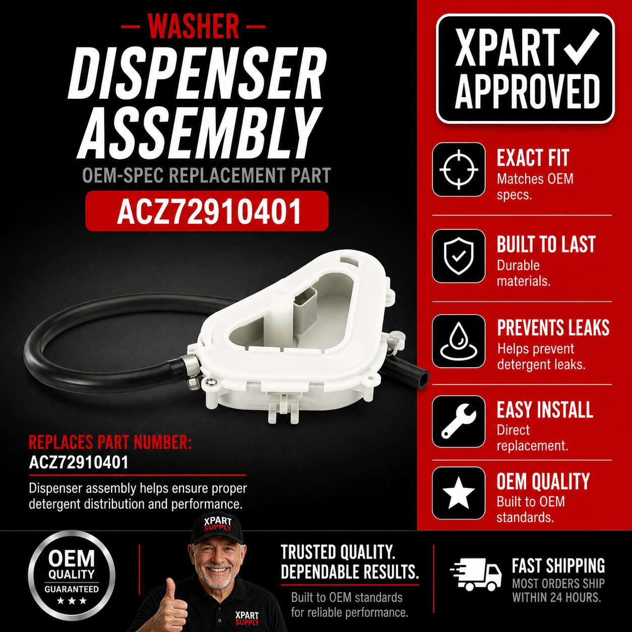 LG Washer Dispenser Assembly ACZ72910401 — Restore Detergent Dispensing on LG Washers