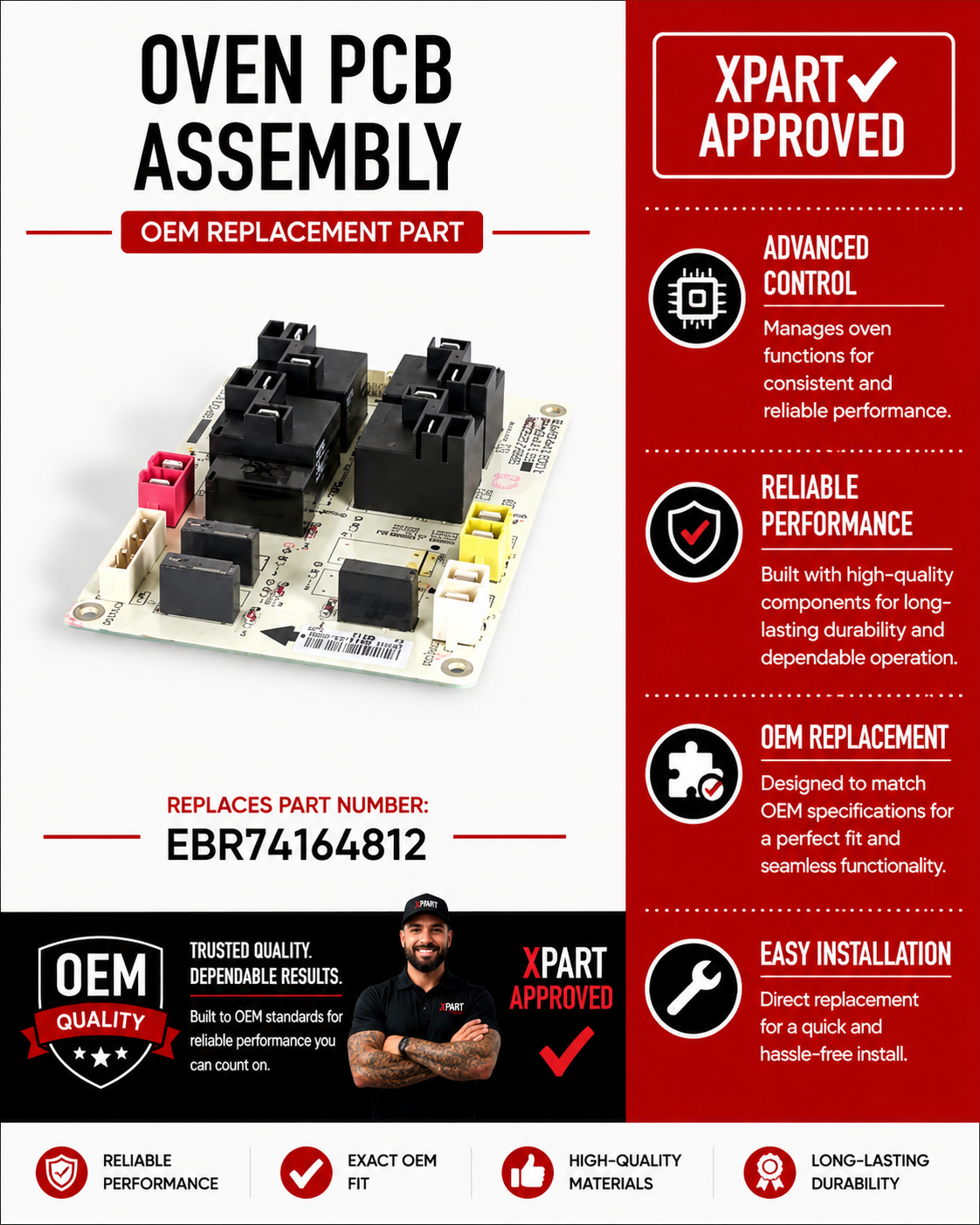 LG Oven Control Board EBR74164812 – Fix Unresponsive Controls or No Heat Fast
