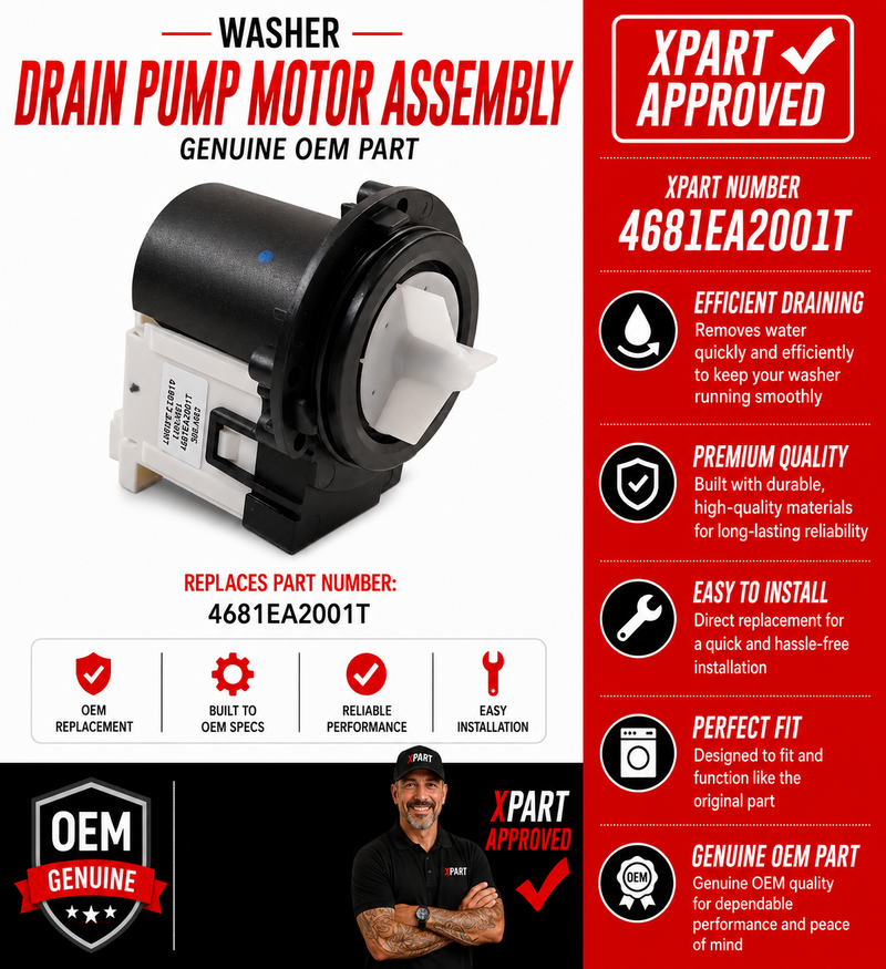 LG Washer Drain Pump & Motor Assembly 4681EA2001T