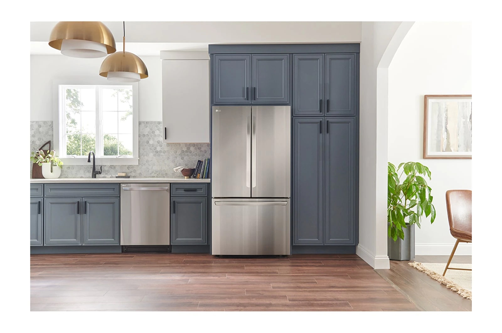LG - 35.75 Inch 27 cu. ft French Door Refrigerator in Stainless - LRFLC2706S