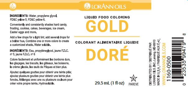 Gold Liquid Food Color - Liquid Food Coloring - 4 oz - 1 Gallon - Ships Free Within Canada on Orders Above CAD $199