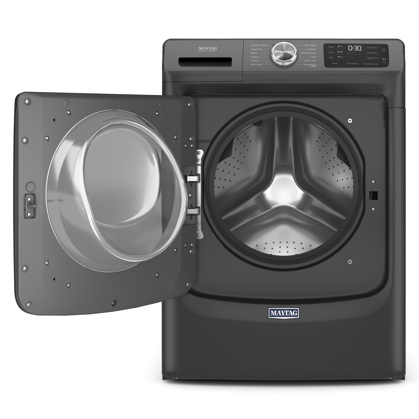 Maytag - 5.5 cu. Ft  Front Load Washer in Black - MHW6630MBK