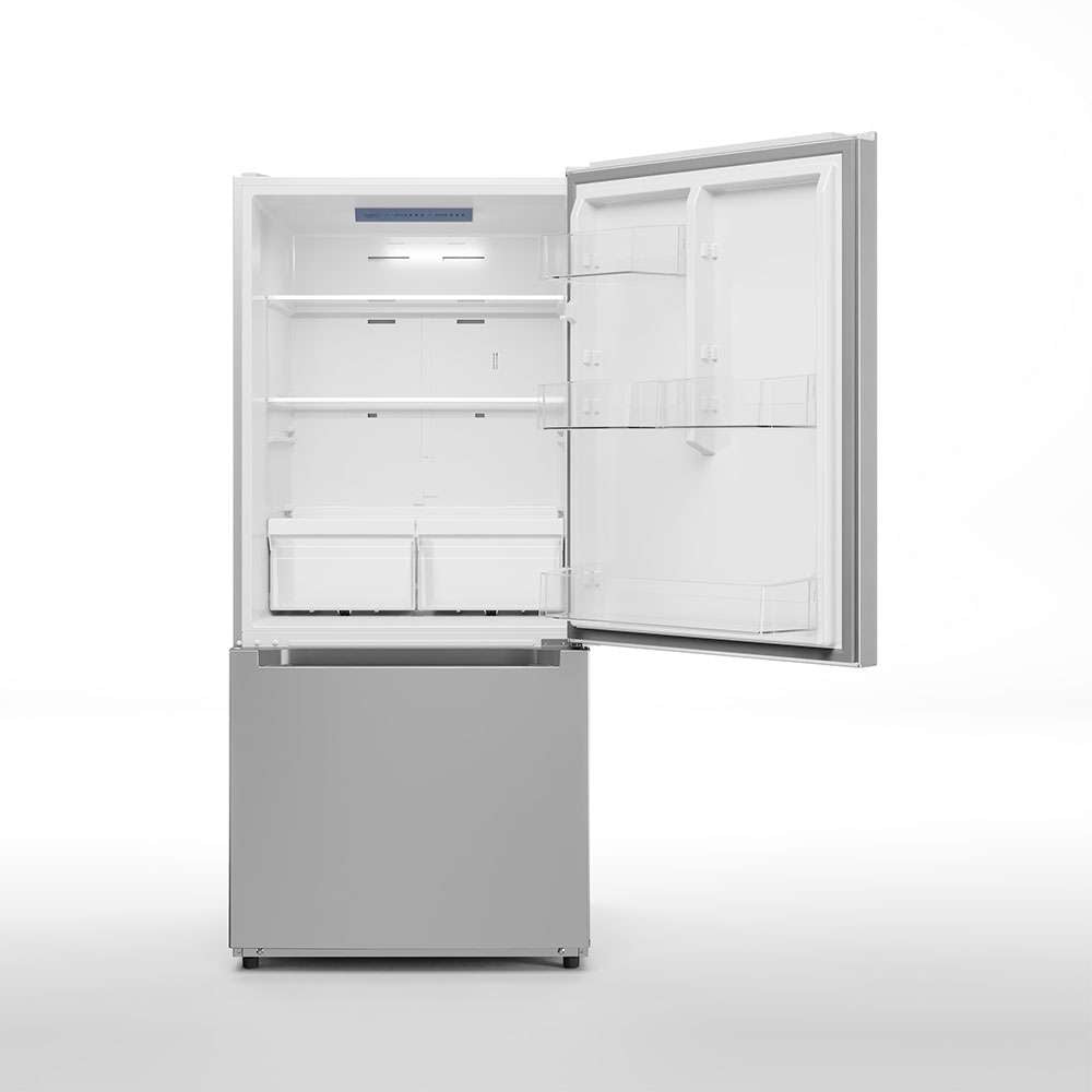 Midea - 29.5 Inch 18.7 cu. ft Bottom Mount Refrigerator in Stainless - MRB19B7AST