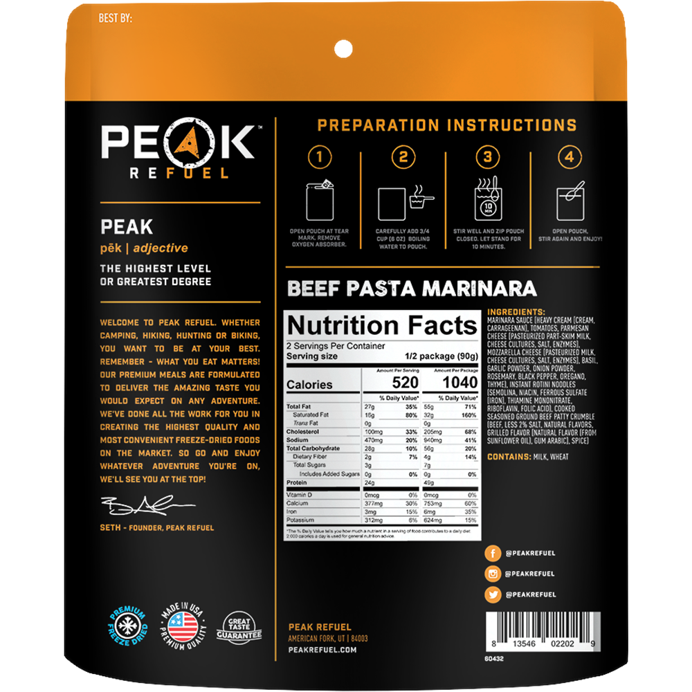 Beef Pasta Marinara - XPart Supply