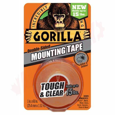 6065102 Gorilla Glue Tough Mounting Tape, Clear, 1" x 5' - XPart Supply