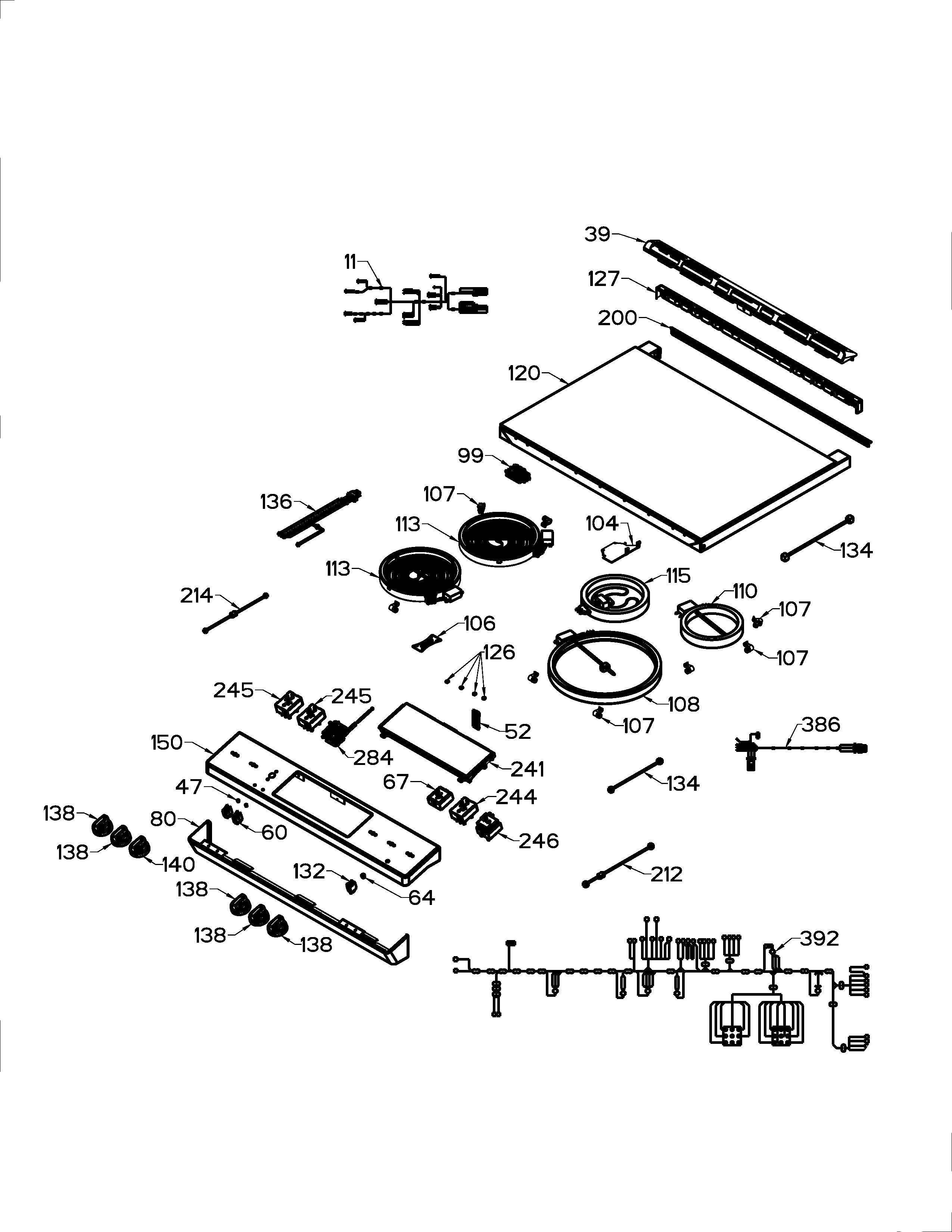 GE Glass Oven Cooktop WS01L18298