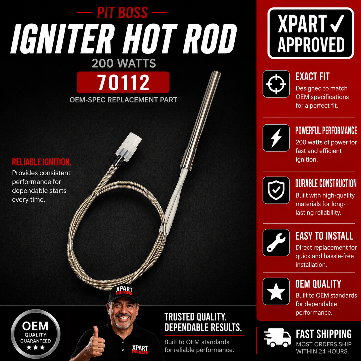 Pit Boss Pellet Grill Igniter Hot Rod 70112 – 200 Watts