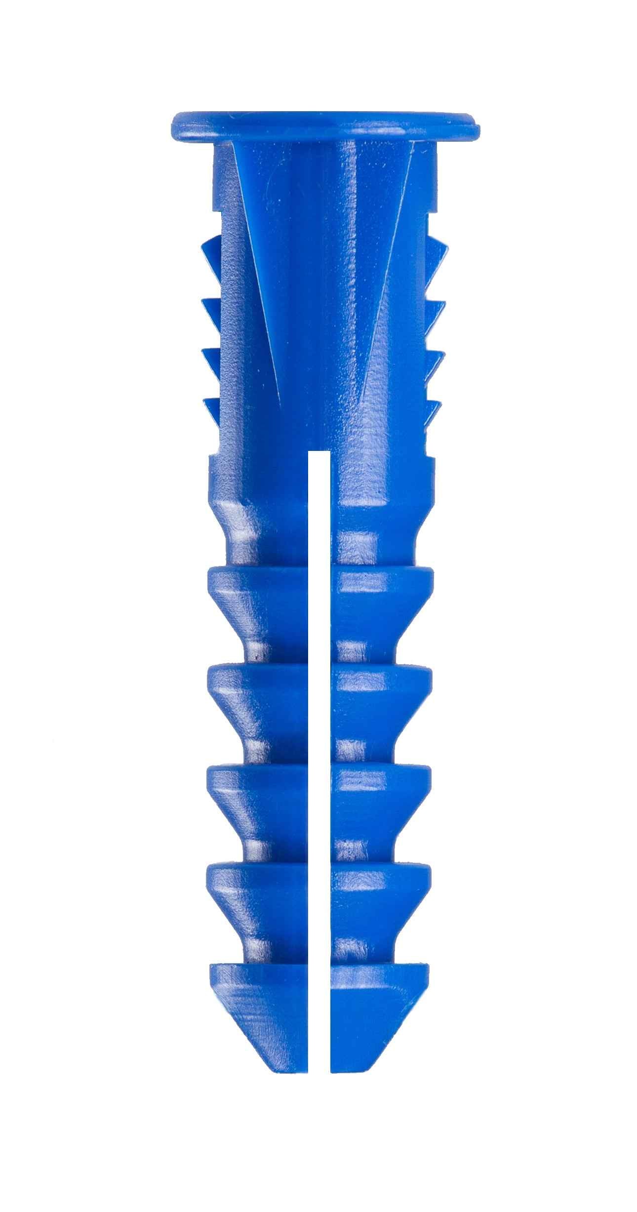#8-10x1-1/4" Plastic Screw Anchor w/ Screws, Blue (10 Pack)