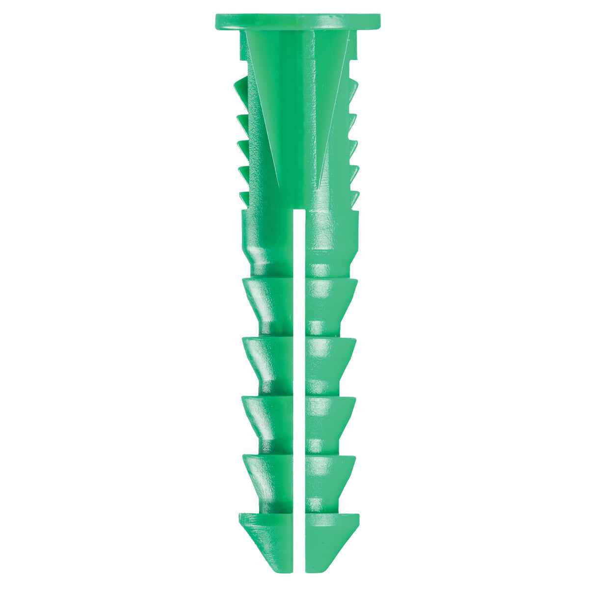 #12-14x1-1/2" Plastic Screw Anchor w/ Screws, Green (5 Pack)