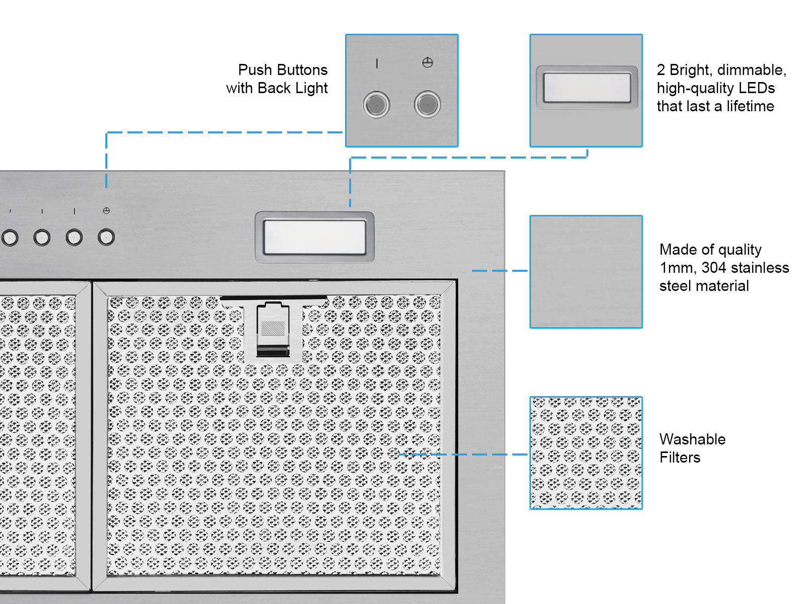 36 Inch 600 CFM Range Hood Insert  - VICTORY Q1