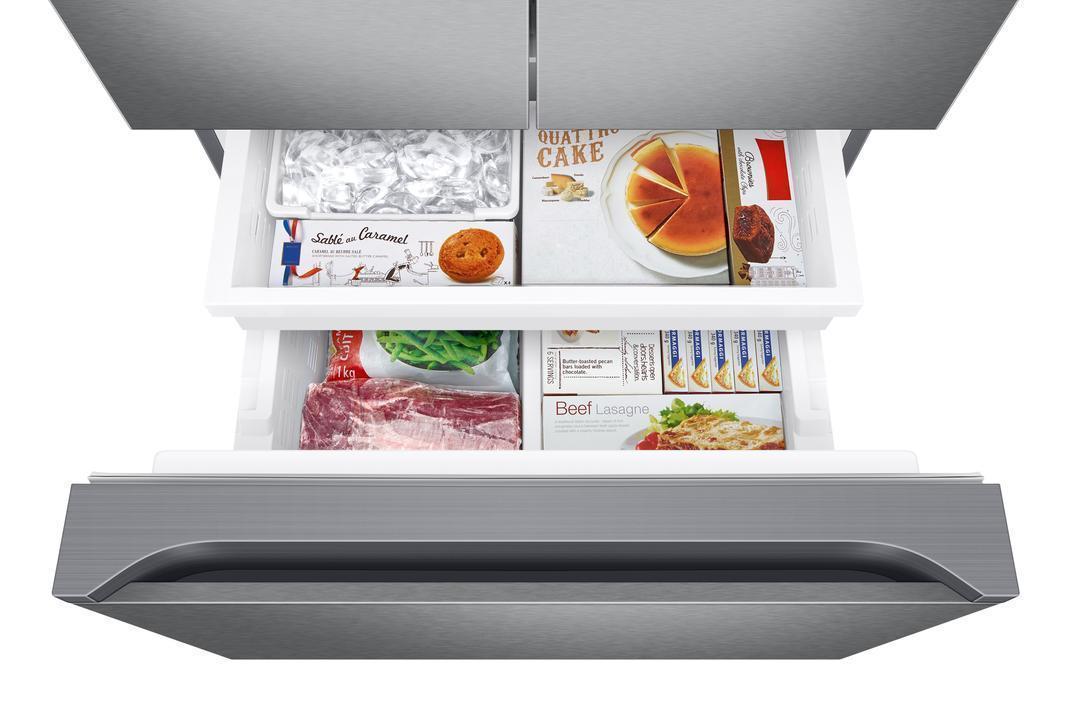 Samsung - 29.8 Inch 22.1 cu. ft French Door Refrigerator in Stainless - RF22A4111SR