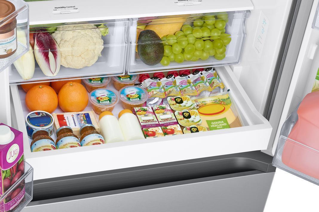 Samsung - 29.8 Inch 22.1 cu. ft French Door Refrigerator in Stainless - RF22A4111SR