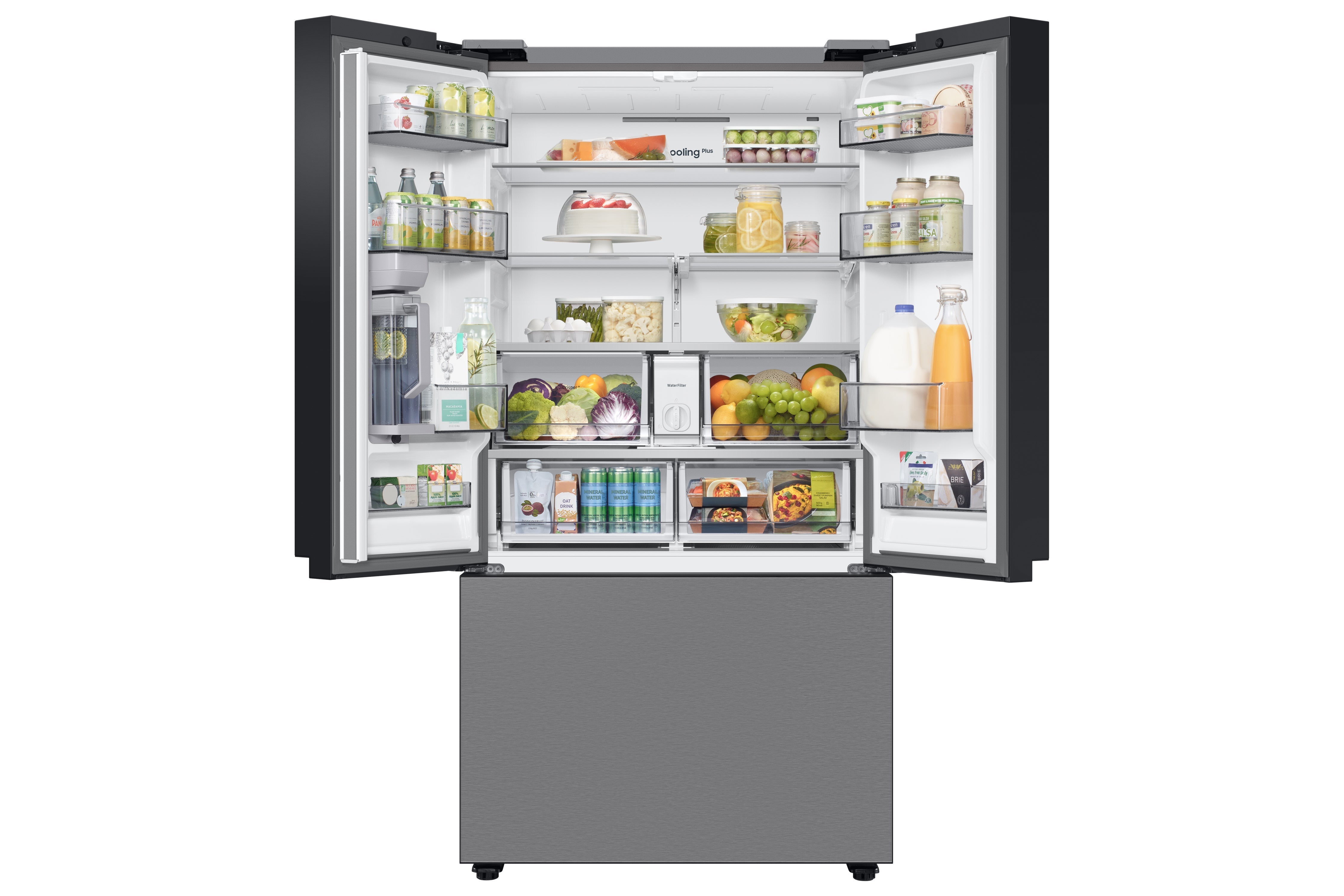 Samsung - Bespoke 35.75 Inch 23.9 cu. ft French Door Refrigerator in Stainless - RF24BB6200QLAA