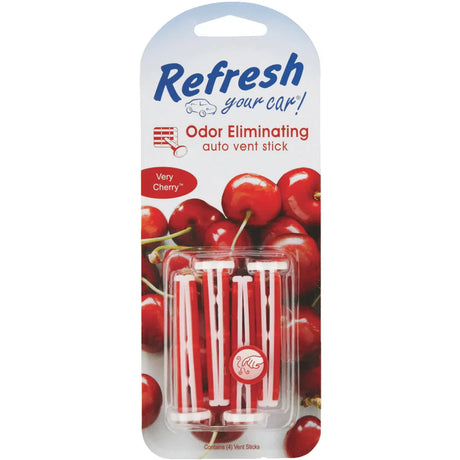 Car Single Scent Vent Sticks, Very Cherry, 4/Pack - XPart Supply