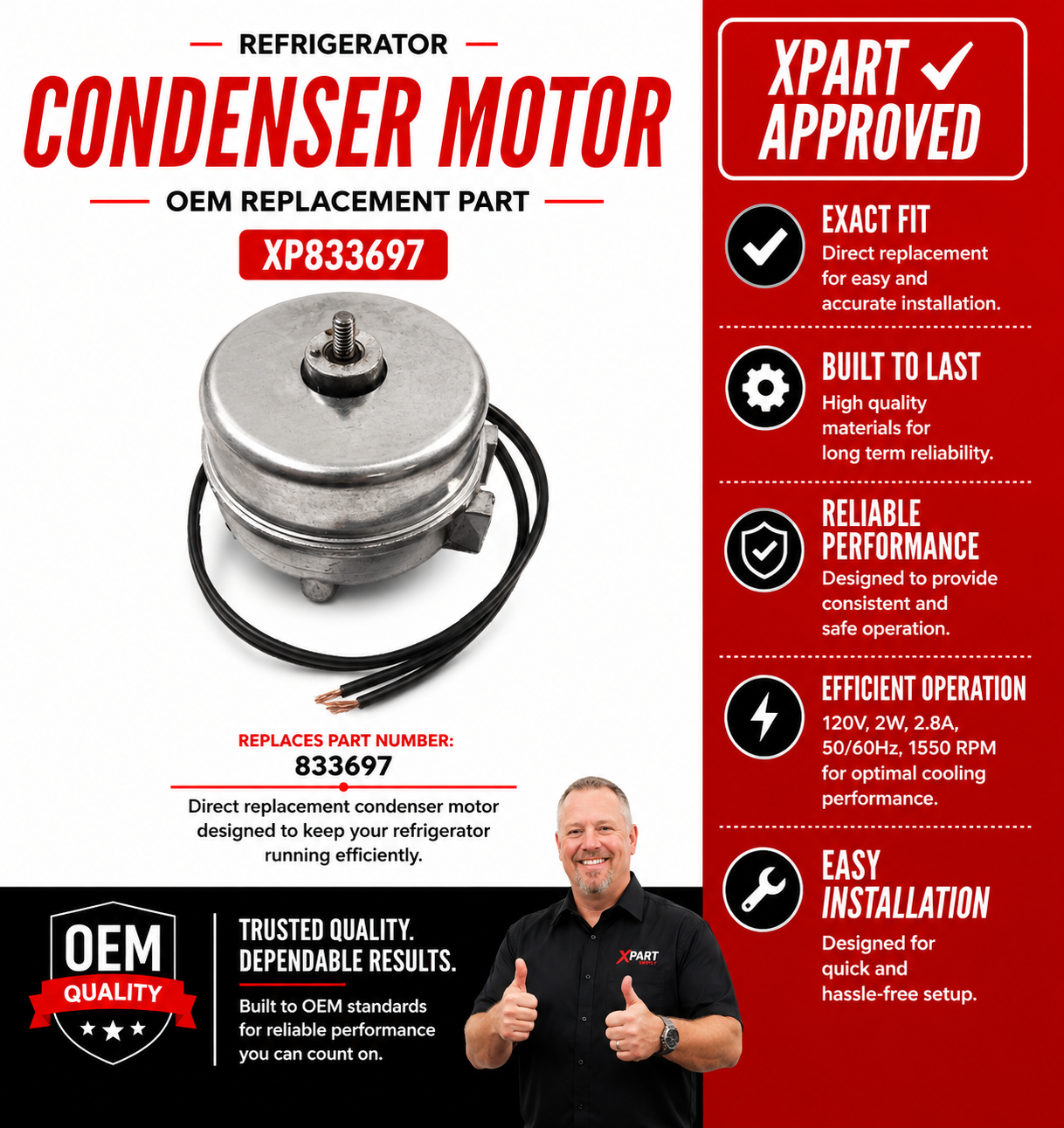 GE Refrigerator Condenser Fan Motor WR60X179 — Restore Proper Cooling and Prevent Overheating
