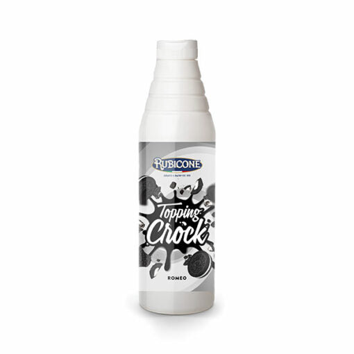 Cookies and Cream Chocolate Topping with Pieces - 1 KG Squeeze Bottle - Romeo (Oreo) Crock Topping - Rubicone Canada