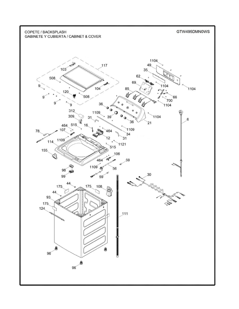 WW01L01828 Washer Lid Assembly - XPart Supply