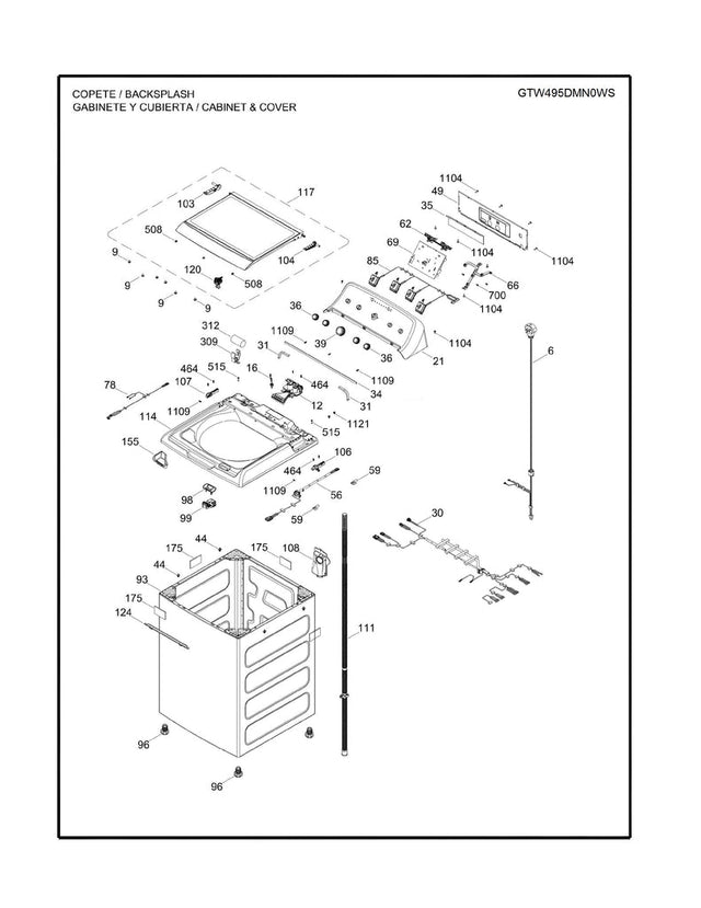 WW01L01828 Washer Lid Assembly - XPart Supply