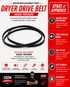Dryer drive belt replacement part with Xpart approval on a red and white background