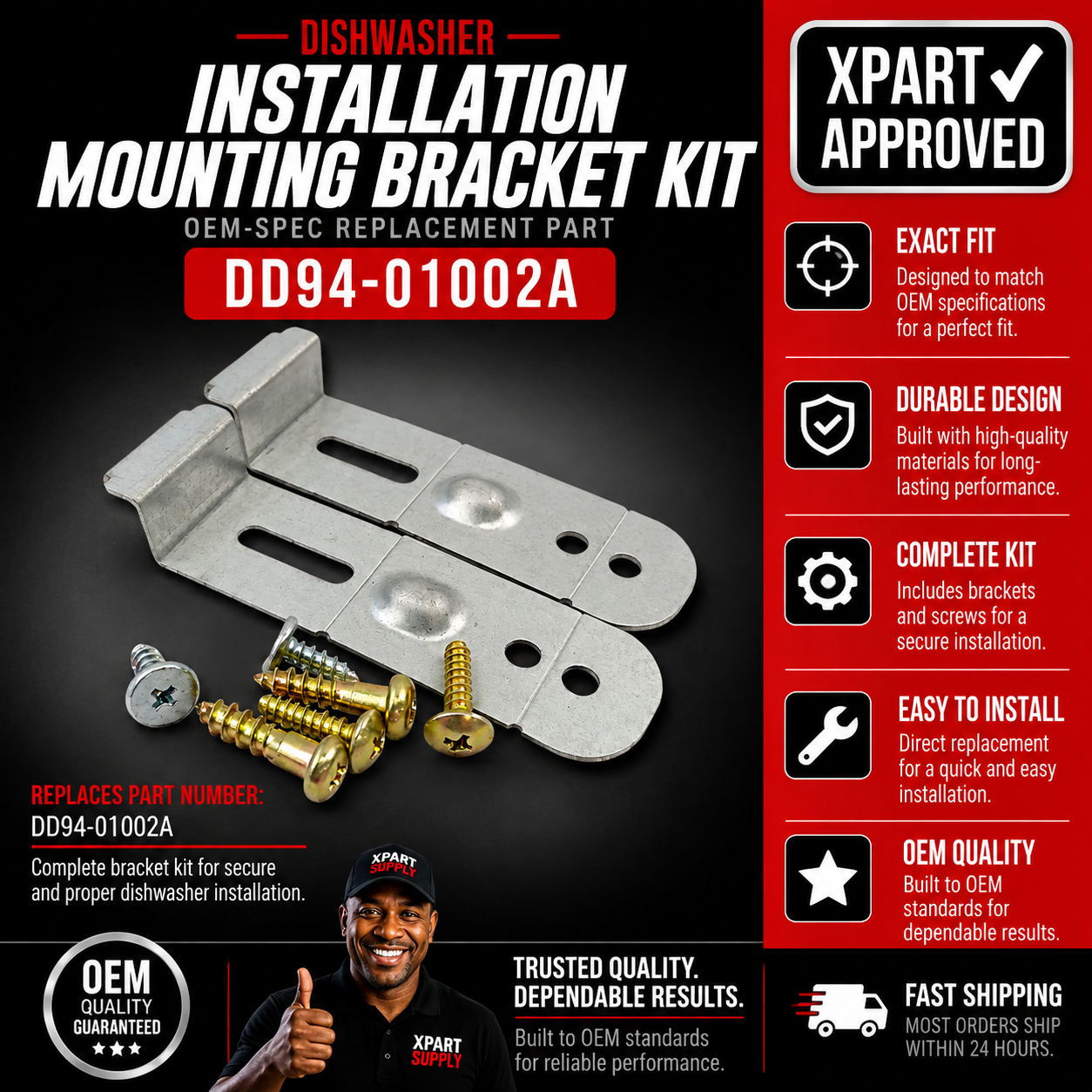 Samsung Assembly Install Kit (dishwasher installation/mounting bracket kit) DD94-01002A