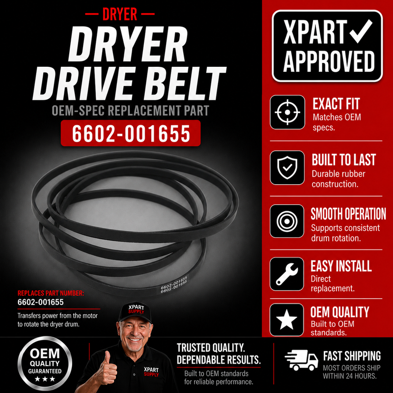 Samsung Dryer Drive Belt 6602-001655, Replaces 6602-001314