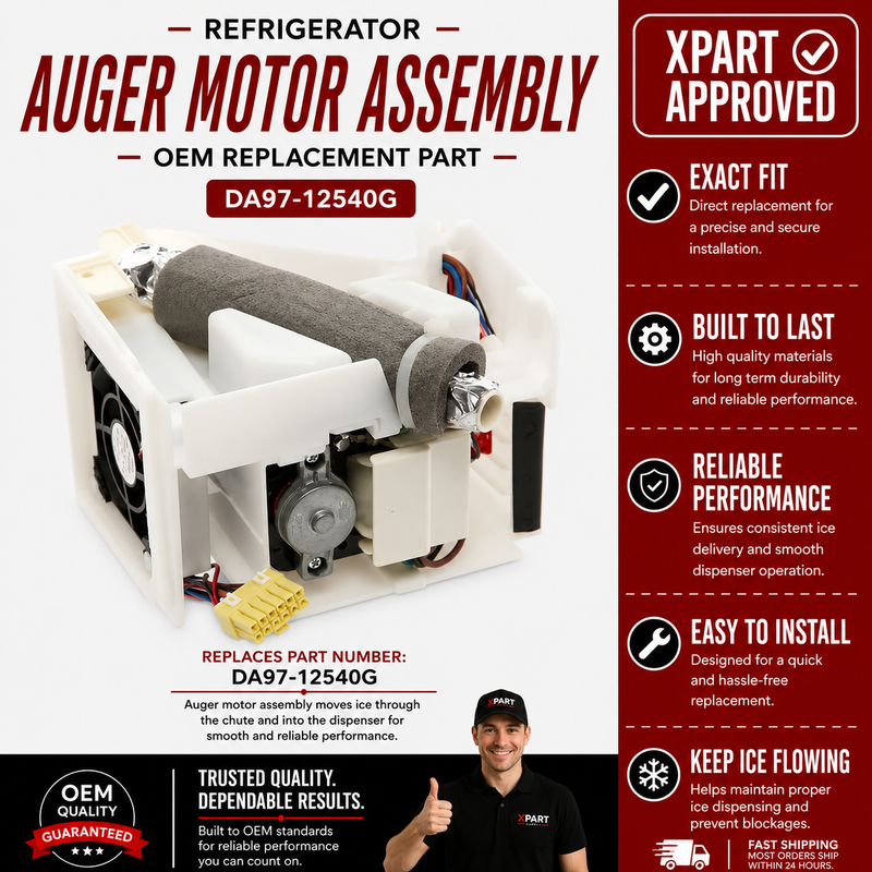 Samsung Refrigerator Auger Motor Assembly DA97-12540G — Fixes Ice Dispenser Not Dispensing / Grinding Noise