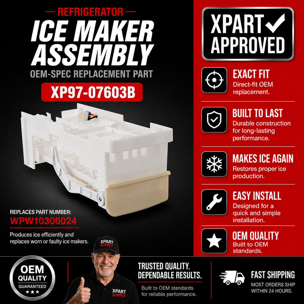Samsung Refrigerator Ice Maker Assembly DA97-07603B — Fix No Ice & Failed Ice Production