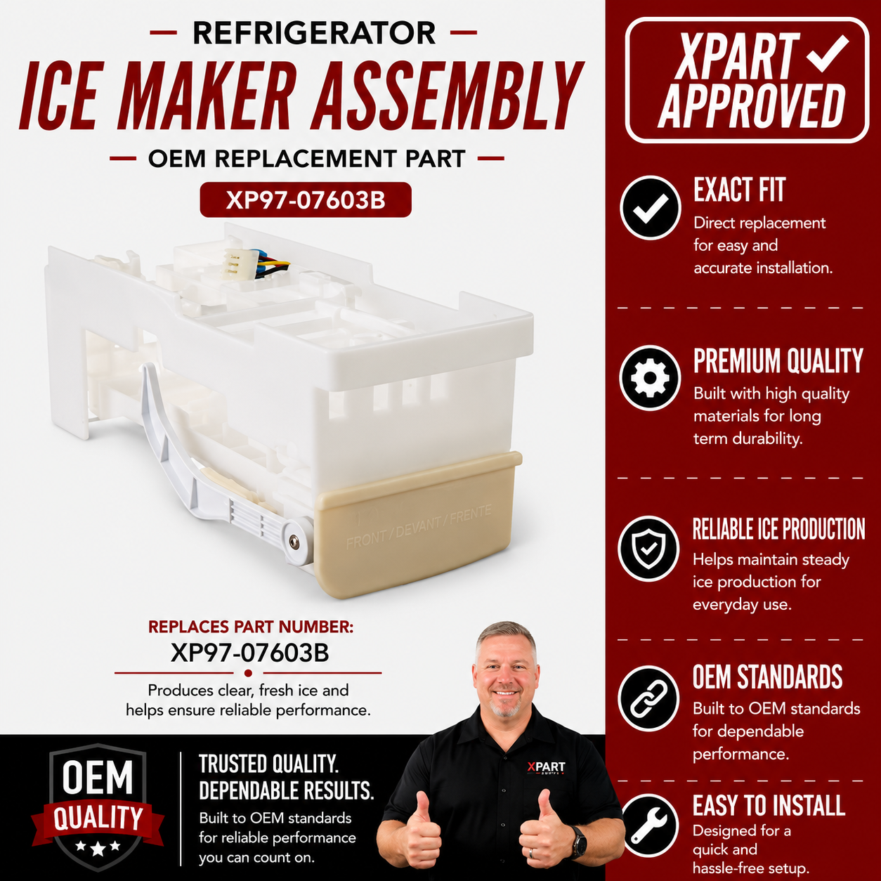 Samsung Refrigerator Ice Maker Assembly DA97-07603B — Fix No Ice & Failed Ice Production