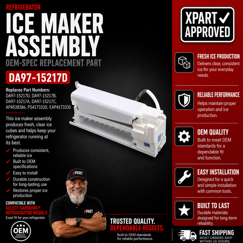 Samsung Refrigerator Ice Maker Assembly DA97-15217D — Fixes No Ice, Slow Ice & Ice Jams