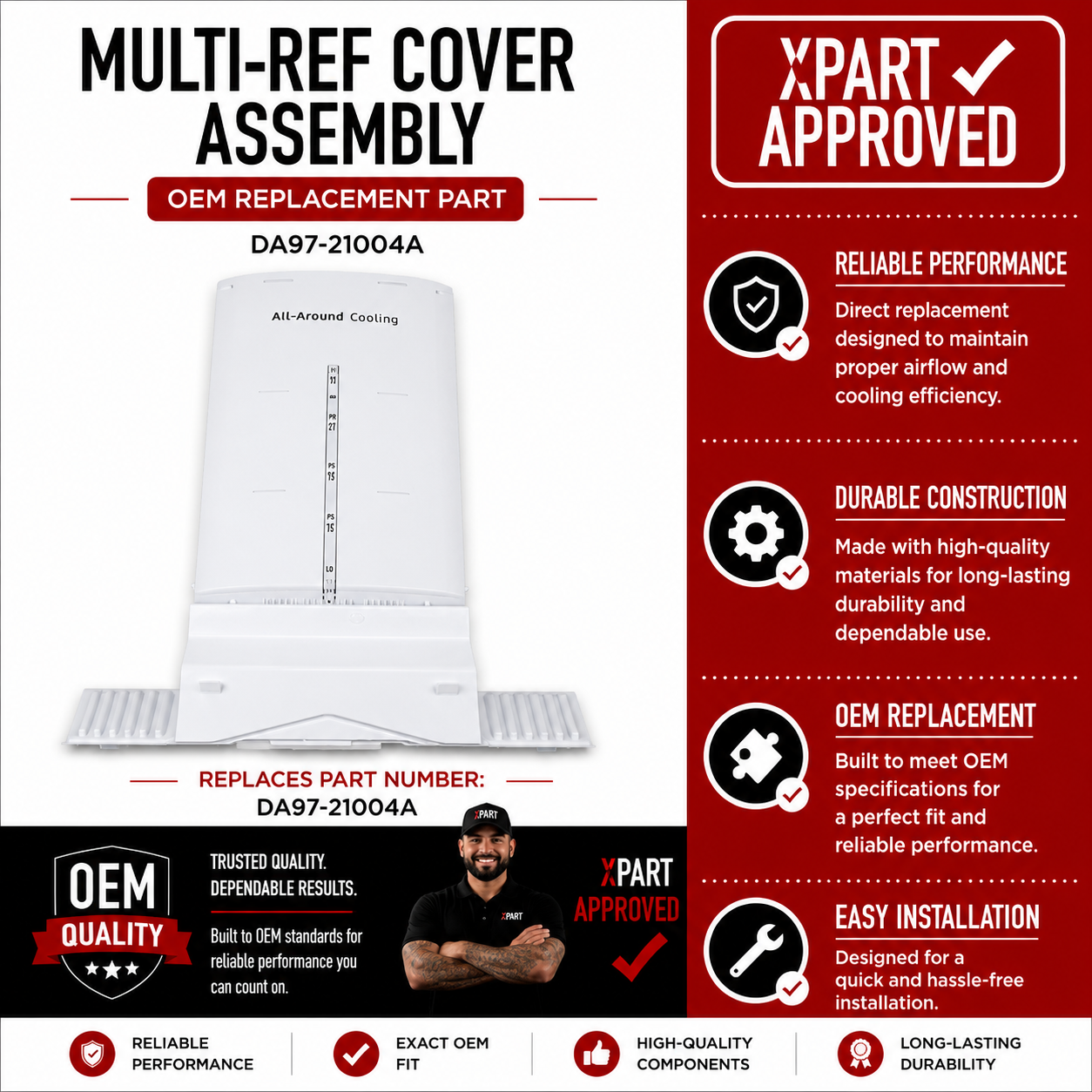 Samsung Refrigerator Multi-Ref Cover Assembly DA97-21004A — Restore Proper Airflow and Cooling