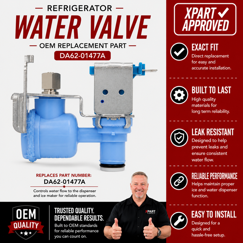 Samsung Refrigerator Water Inlet Valve DA62-01477A — Fix No Water, No Ice & Leaking Valve