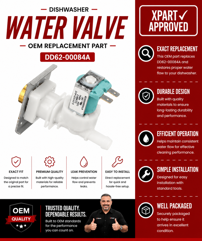 Samsung Water Inlet Valve DD62-00084A — Fix Dishwasher Not Filling