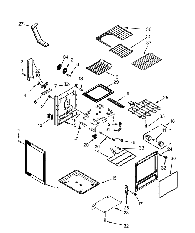W10779716 Range Baking Element (Oven Bake Element, Lower Bake Element, Hidden Bake Element)