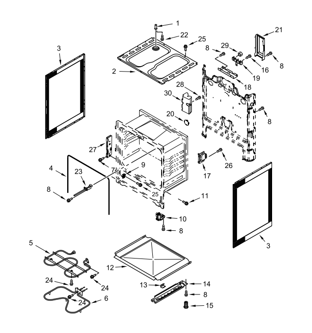 W11182108 Range Oven Bake Element (Lower Bake Element, Heating Element, Oven Element)