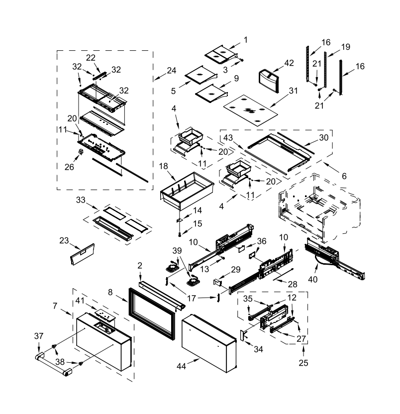 WPW10769076 Refrigerator Temp Controlled Drawer User Interface Assembly (Pantry Drawer UI, Drawer Control Board, Temp Control Interface)