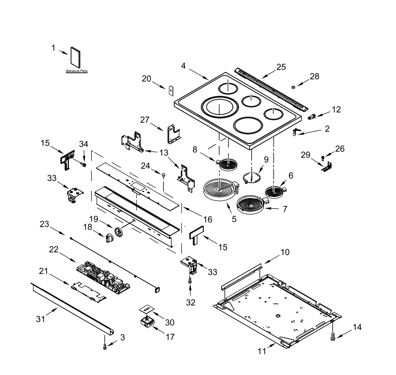 Whirlpool Range Dual Radiant Surface Element W11517959 (Replaces DG47-00067A)