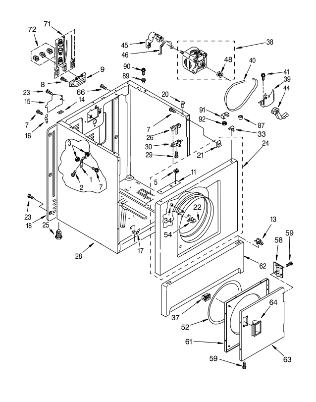 Whirlpool 279827 Dryer Drive Motor with Pulley — Drum Won't Turn? OEM Replacement