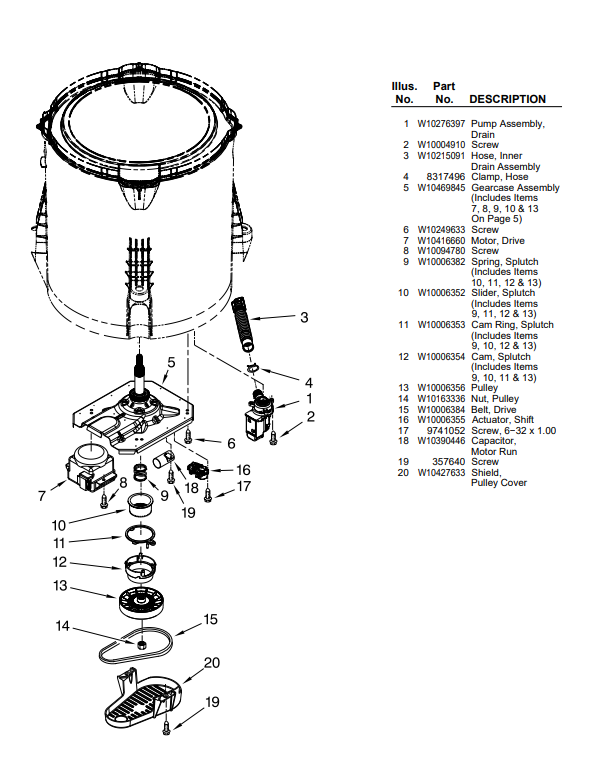 W10721967 Washer Clutch Assembly (Replaces W10006356, W10006354, 8299642)