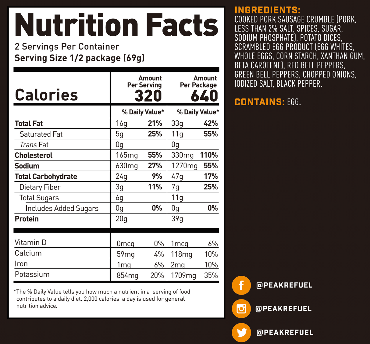 Peak Breakfast Pack 2.0 - XPart Supply