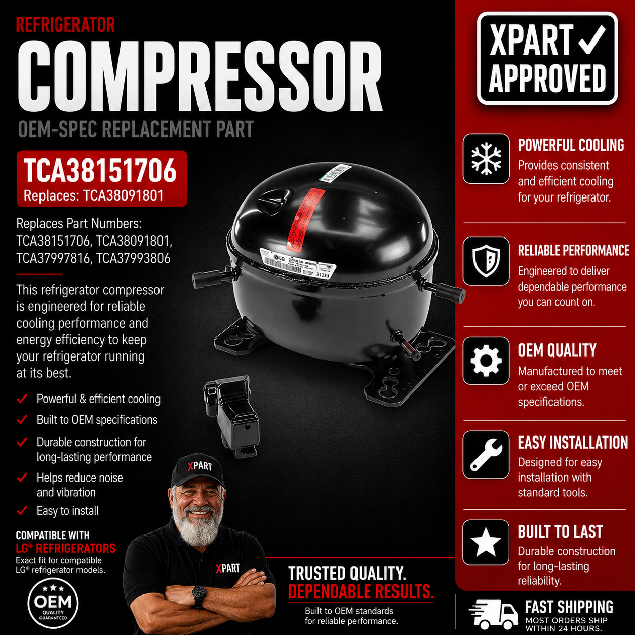 LG Refrigerator Compressor TCA38151706 / FLS075LANA — Software Update Required