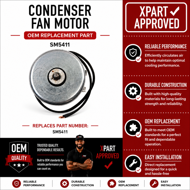 Universal Refrigerator Condenser Fan Motor SM5411 — Restore Condenser Airflow & Stop Compressor Overheating