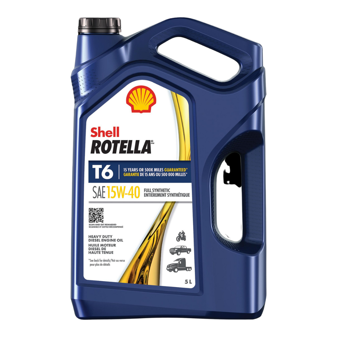 Shell Rotella T6 15W-40 Synthetic Heavy Duty Diesel Engine Oil, 5-L - XPart Supply