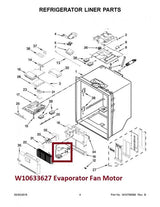 W10633627 Refrigerator Evaporator Fan Motor - XPart Supply