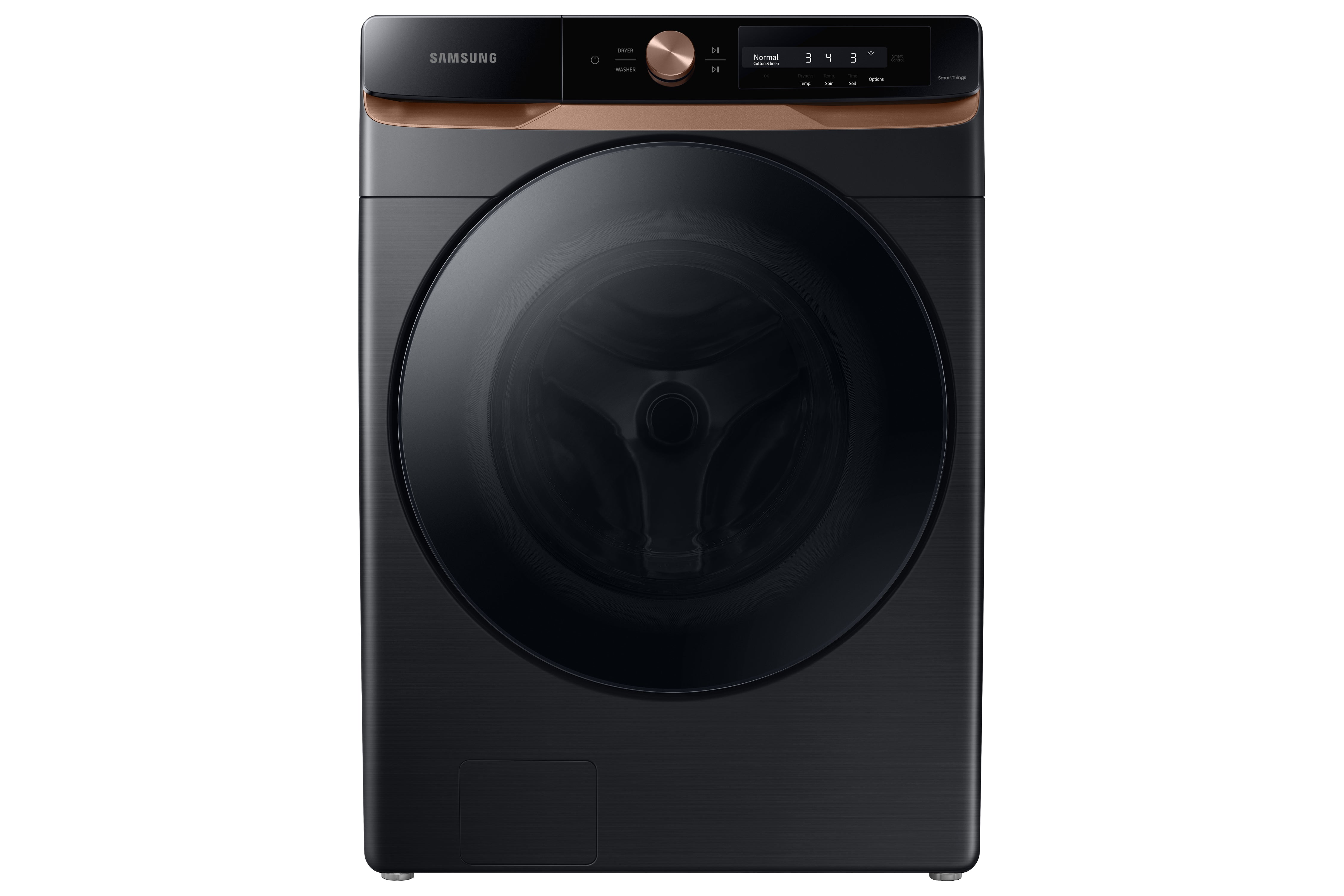 Samsung - 5.3 cu. Ft  Front Load Washer in Black Stainless - WF46BG6500AVUS