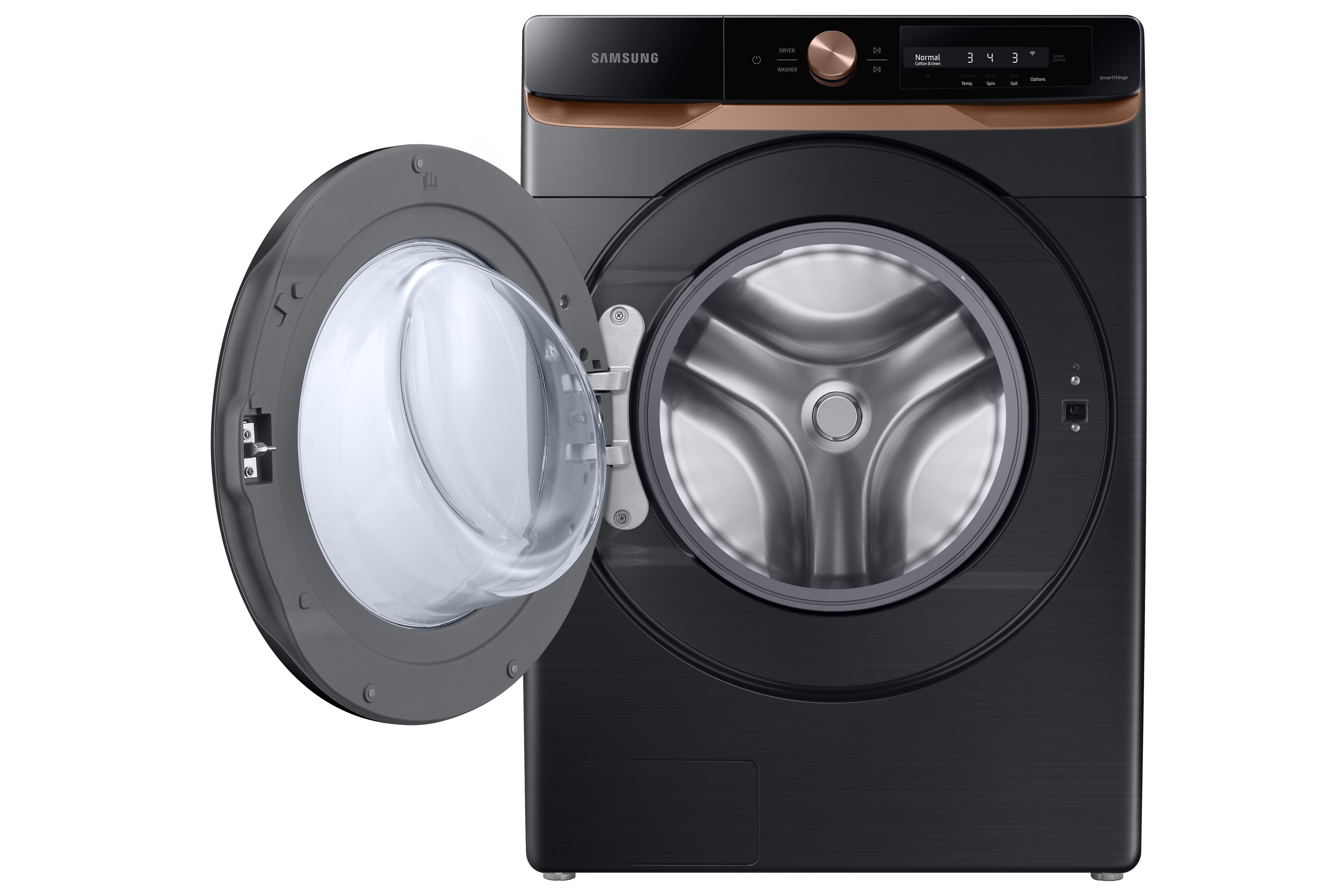 Samsung - 5.3 cu. Ft  Front Load Washer in Black Stainless - WF46BG6500AVUS