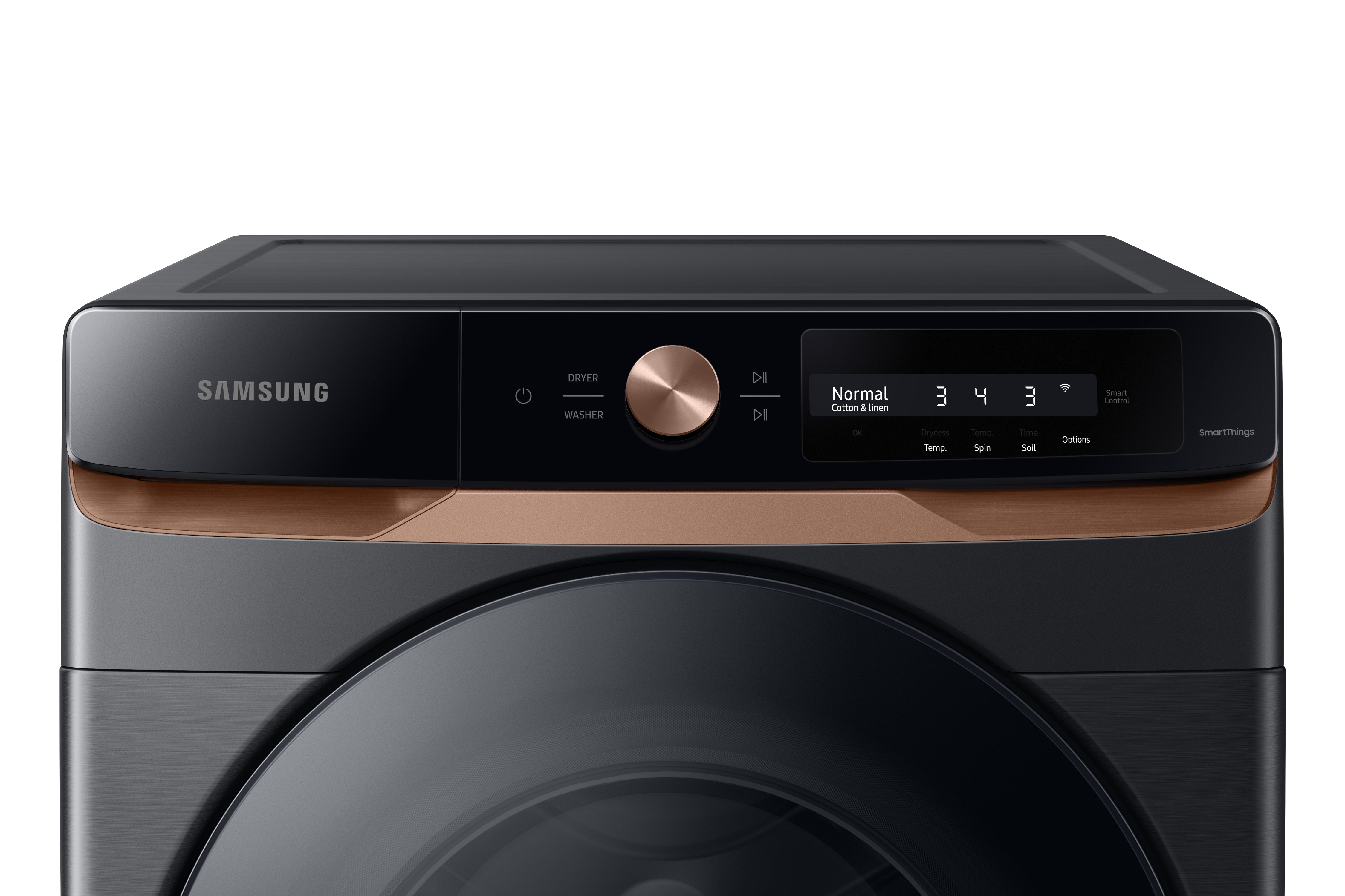Samsung - 5.3 cu. Ft  Front Load Washer in Black Stainless - WF46BG6500AVUS