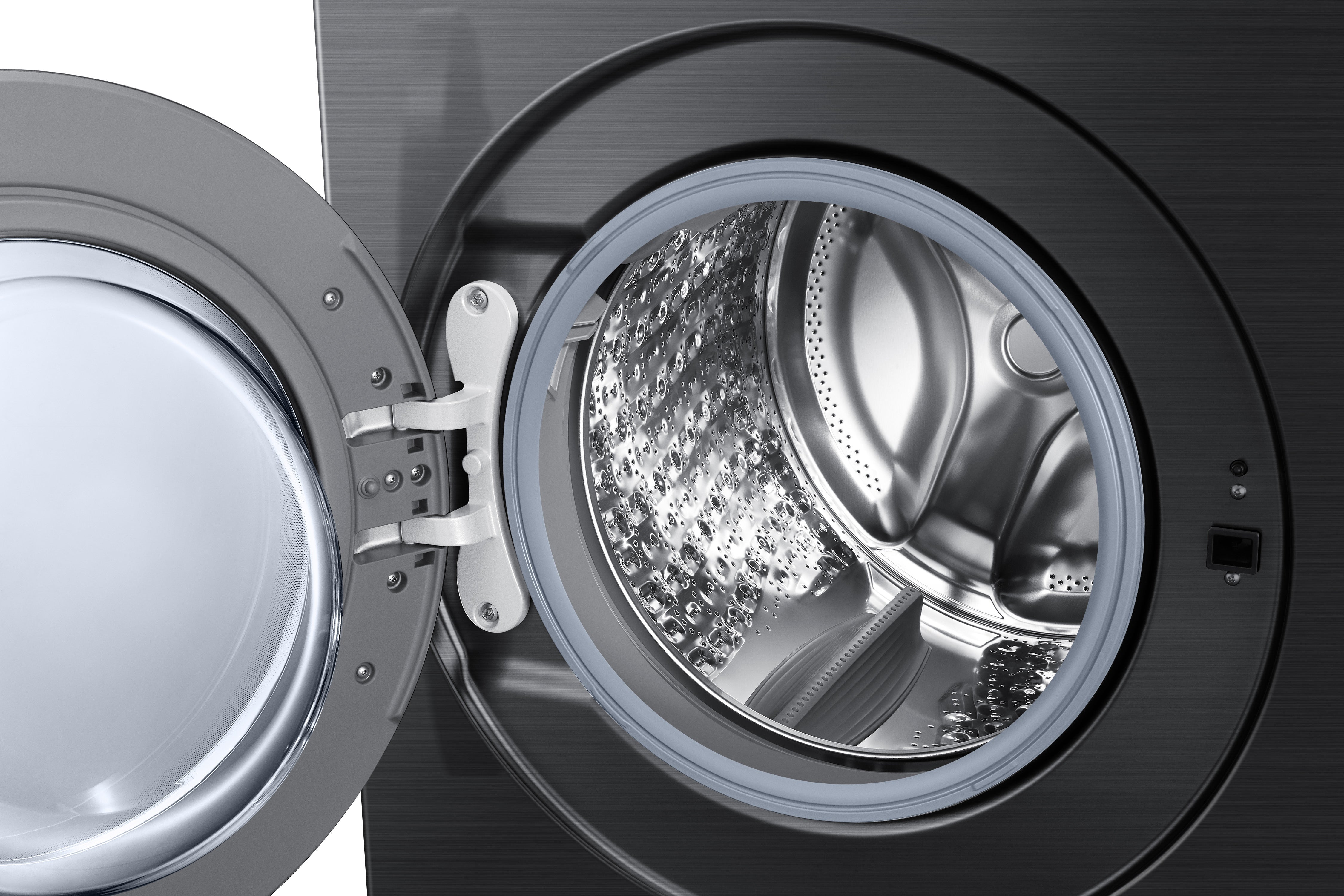 Samsung - Bespoke 6.1 cu. Ft  Front Load Washer in Black Stainless - WF53BB8700AVUS