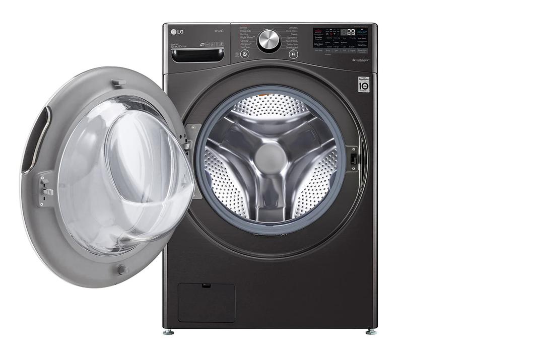 LG - 5.2 cu. Ft  Front Load Washer in Black Stainless - WM4100HBA