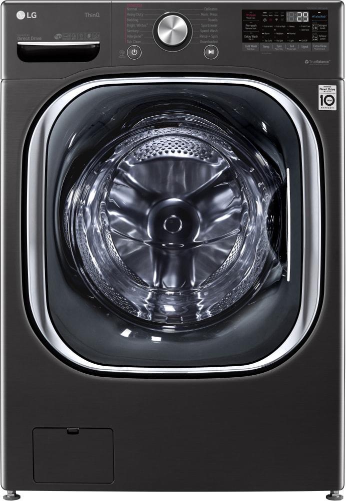 LG - 5.8 cu. Ft  Front Load Washer in Black Stainless - WM4500HBA